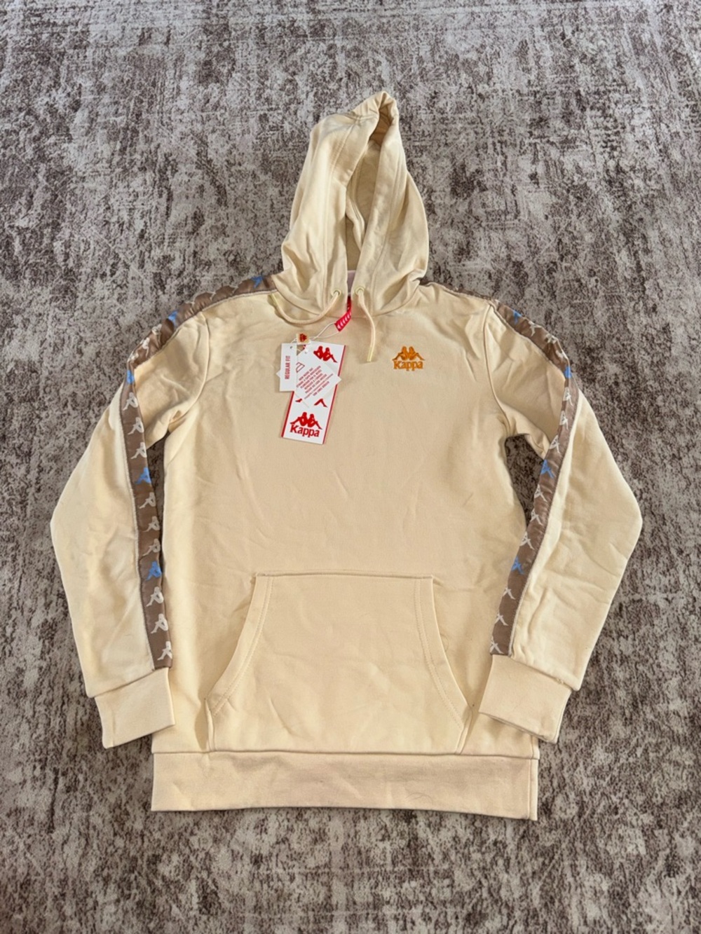 Kappa Women’s Cream Logo Hoodie with Tape-Trim Sleeves